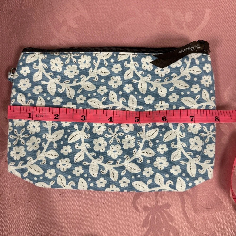 Thirty-One Mini Zipper Pouch Garden Bloom Blue Floral Makeup Bag 3013294GS11